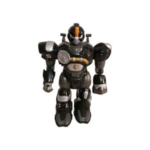 Hap P Kid Mars Robot Attack 7”  Black Light Up Walking Action Figure Works